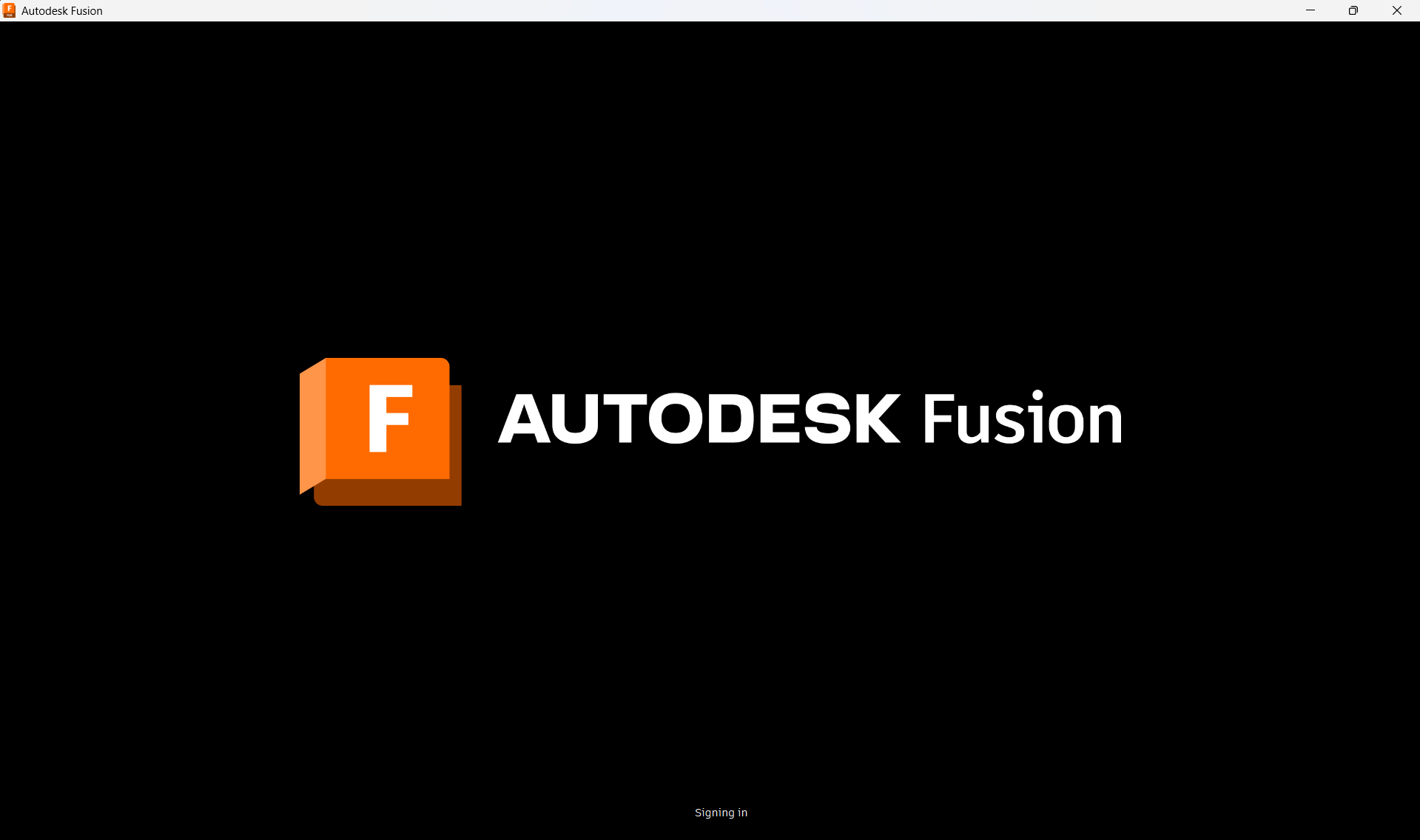 Autodesk Fusion loading page